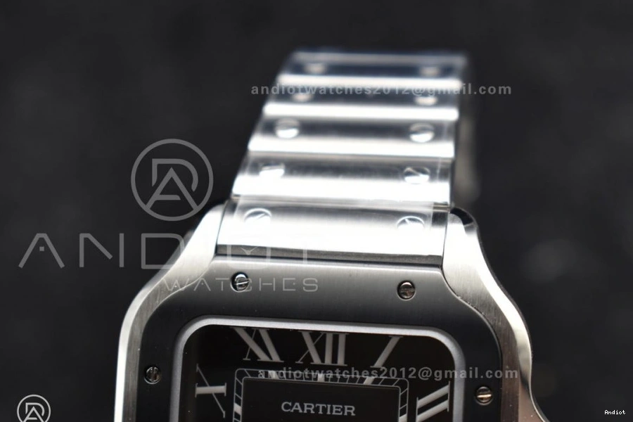 MIYOTA 1:1 Cartier Black Best 40mm on Dial SS Santos Gray Edition 9015 SS de Bezel Bracelet BVF 0401